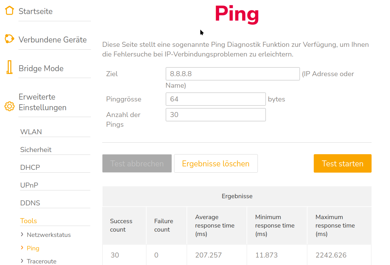 upc-jitter.png {Screenshot von einem Ping auf 8.8.8.8 direkt im Frontend der ConnectBox}