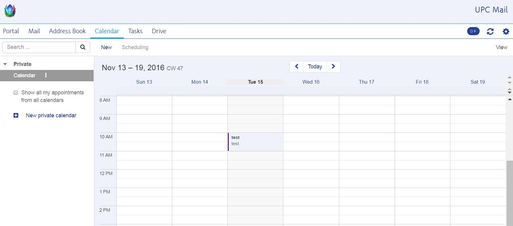 Webmail Calendar