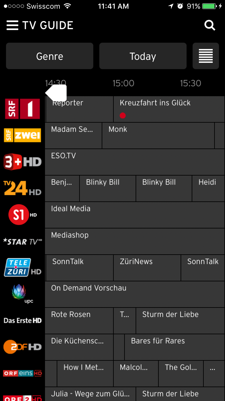 Indication in TV guide