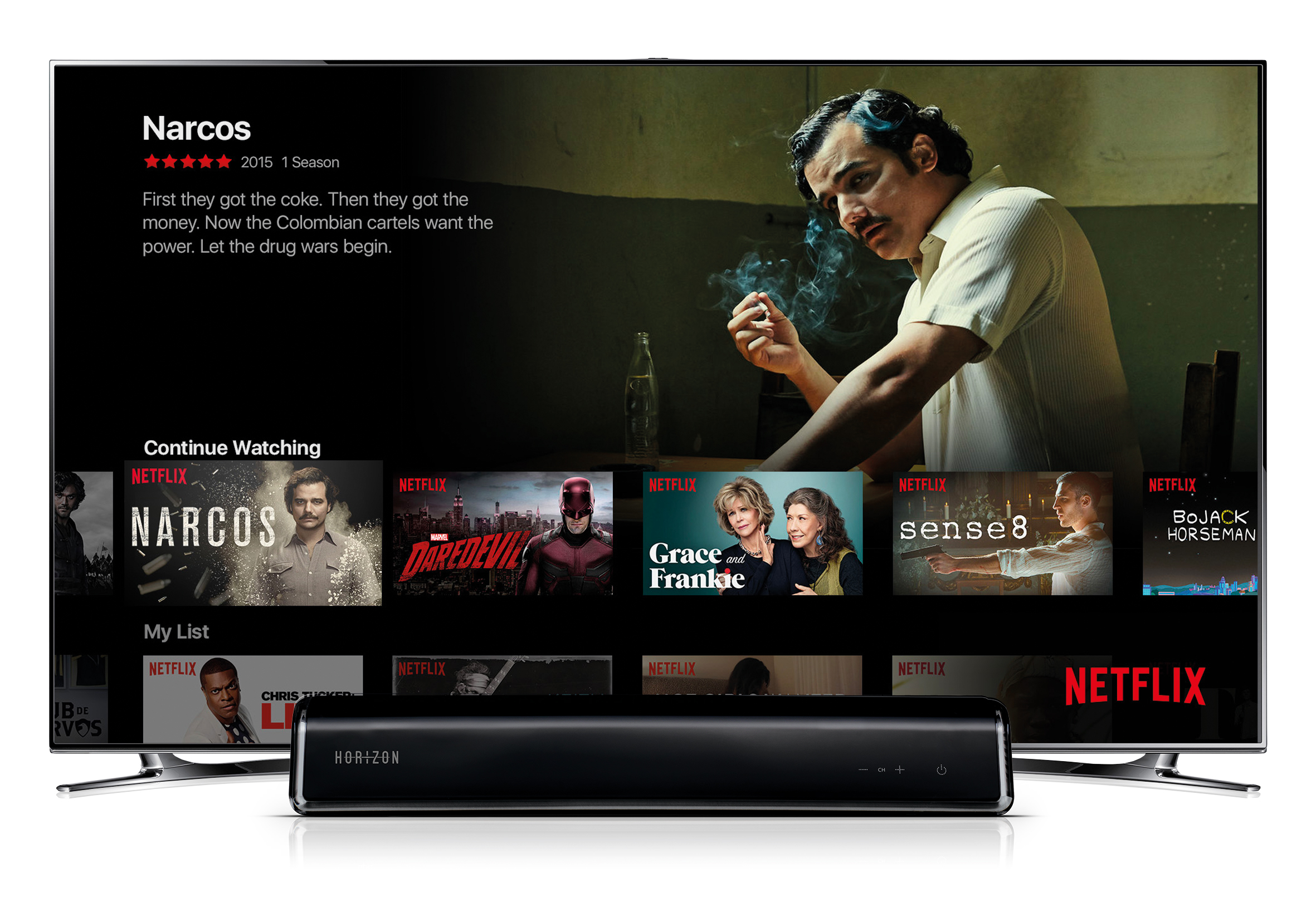 "Narcos" - eine der erfolgreichsten Netflix-Serien jetzt auf deiner Horizon