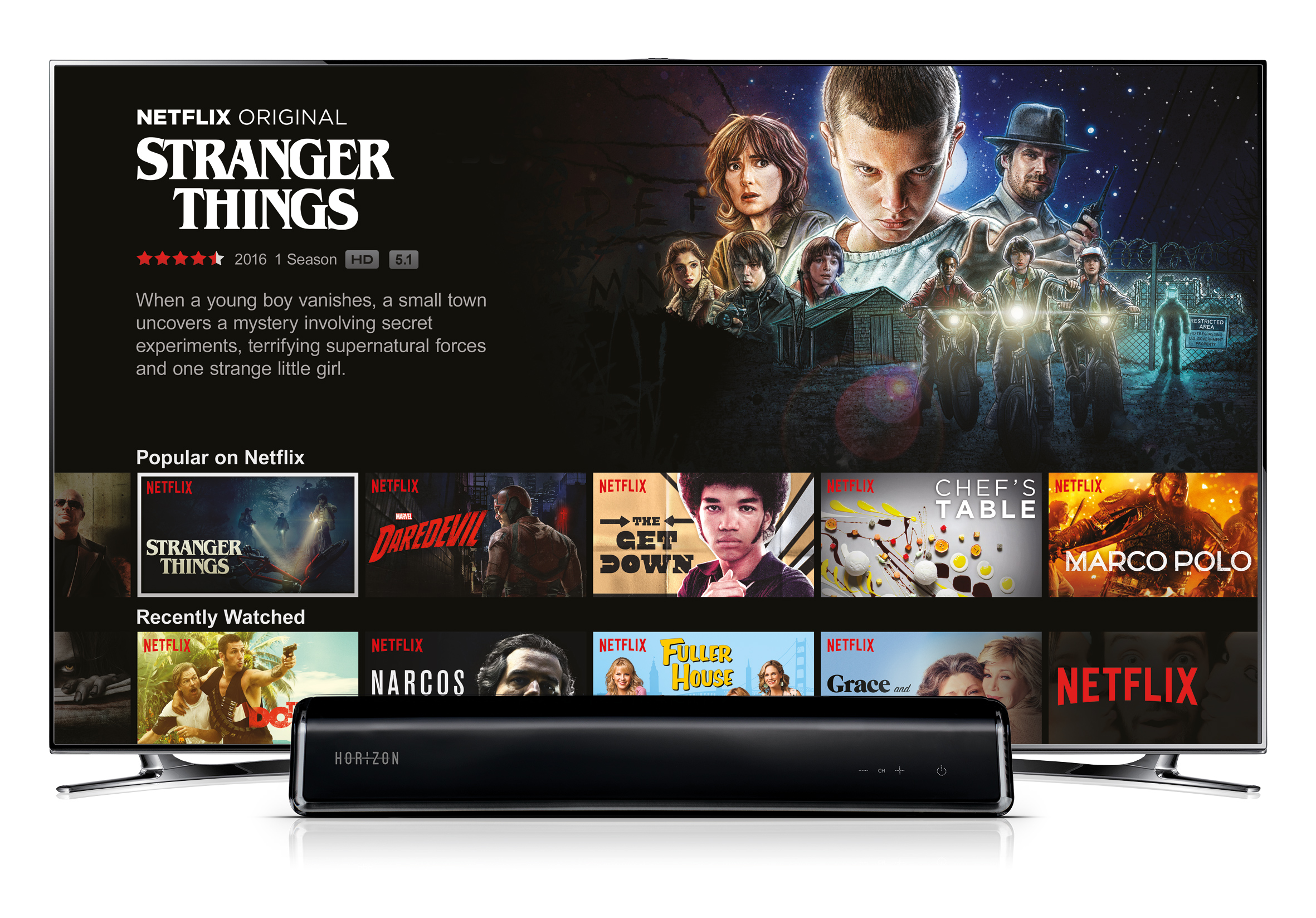 Enjoy Netflix's world of entertainment on your Horizonbox. All you need is a subscription.