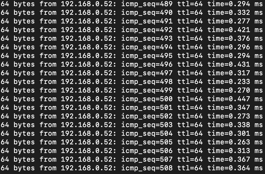 bytes from 192.168.0.52 icmp_seq=490 tt1=64 time=0.332.png